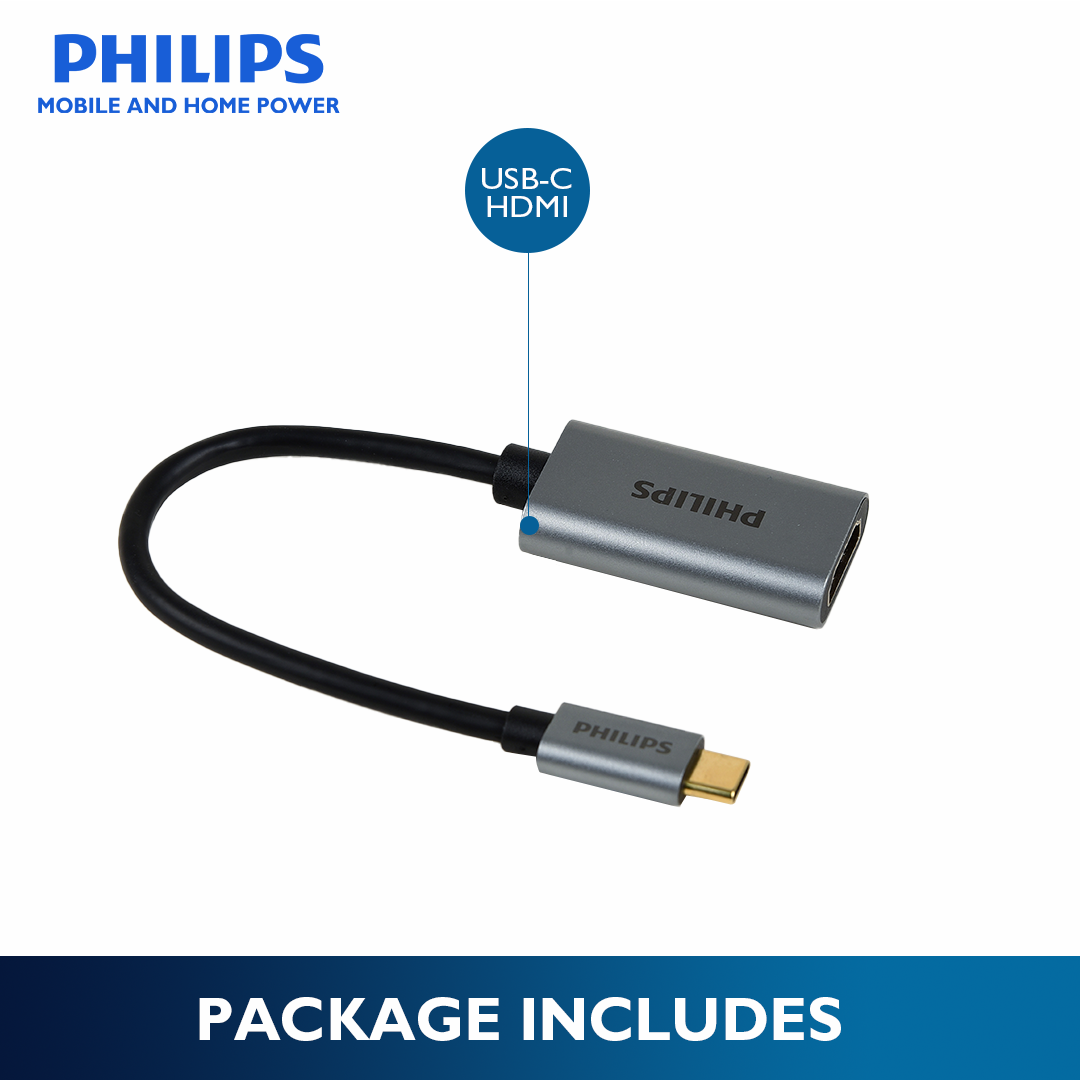 Philips USB-C to 4K HDMI Adapter Stunning Clarity and Sound 60Hz