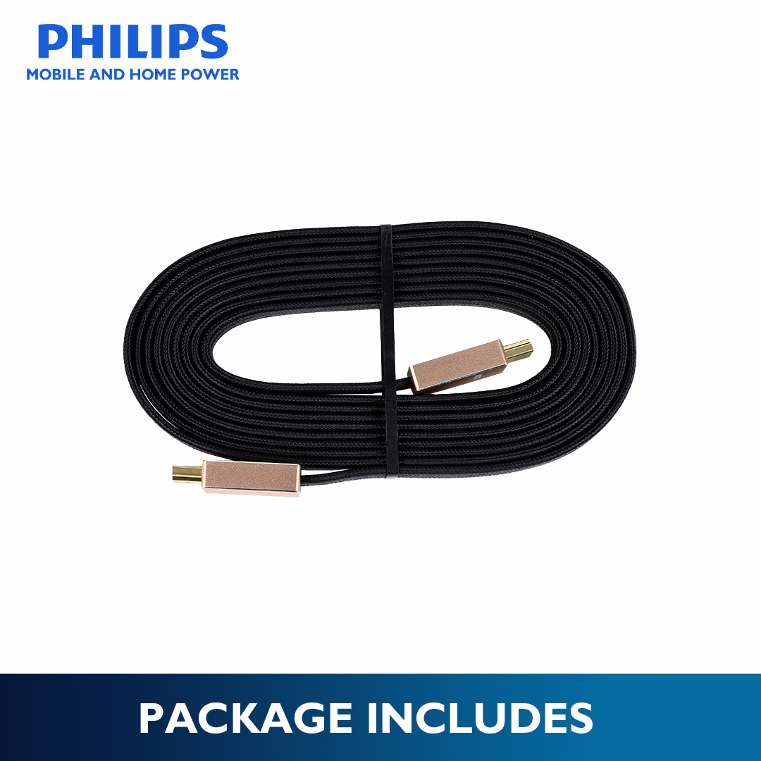 Philips HDMI2.1 1.5m 8K/60Hz 48Gbps HDMI Premium Certified Gold Connector  Flat Braided Cables