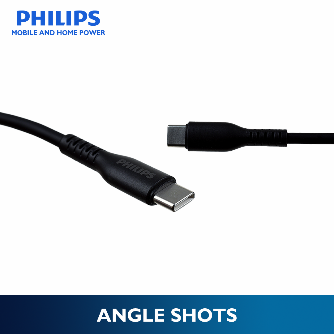 Philips Black 60W 1.2M USB Type C to USB C PD Cable