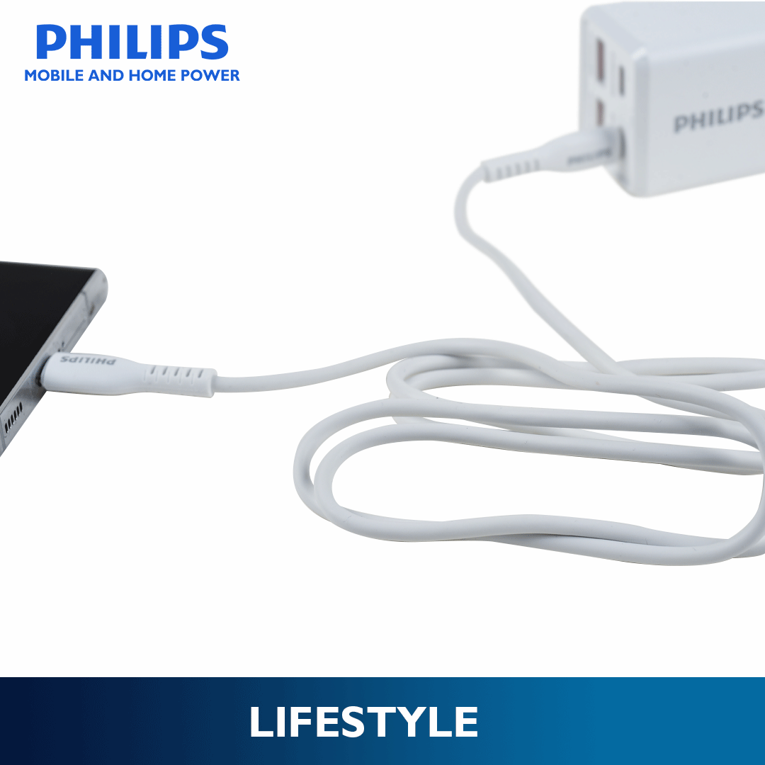 Philips 1.2 Meter 20Watts USB C to USB C Cable Fast Charging TPE-Silicon Cable