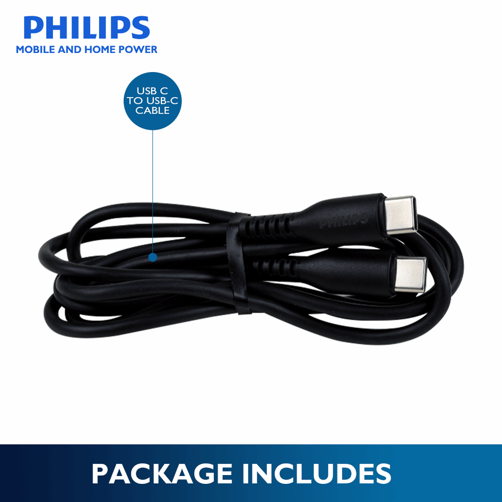 Philips 1.2 Meter 20 Watts USB C to Charger Type C USB C Cable