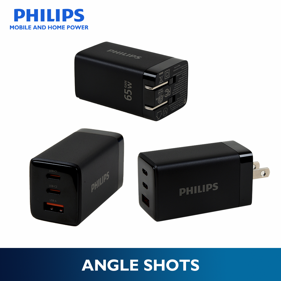 Philips 65watts Ultra Fast 3-Port Compact Fast PPS Wall Charger