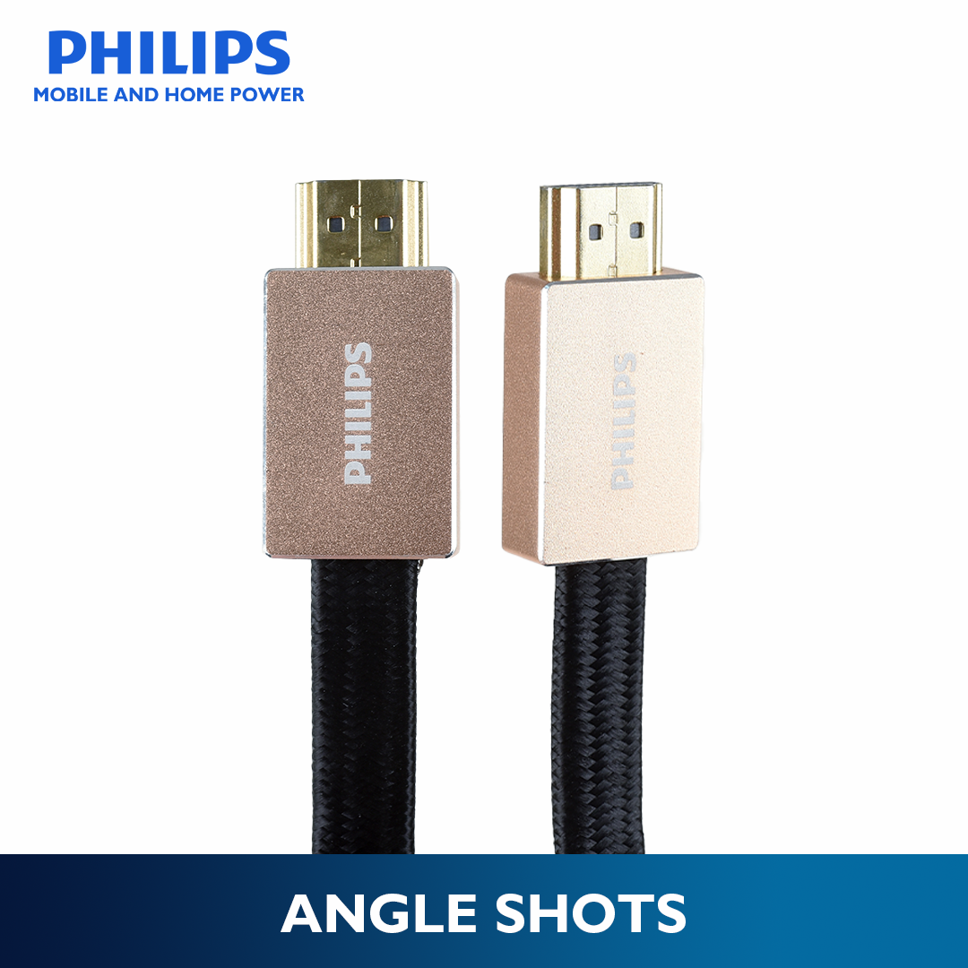 Philips HDMI2.1 1.5m 8K/60Hz 48Gbps HDMI Premium Certified Gold Connector  Flat Braided Cables