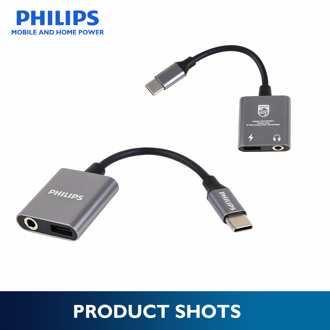 Philips 3.5mm Type C to USB C Audio and Charger Adapter