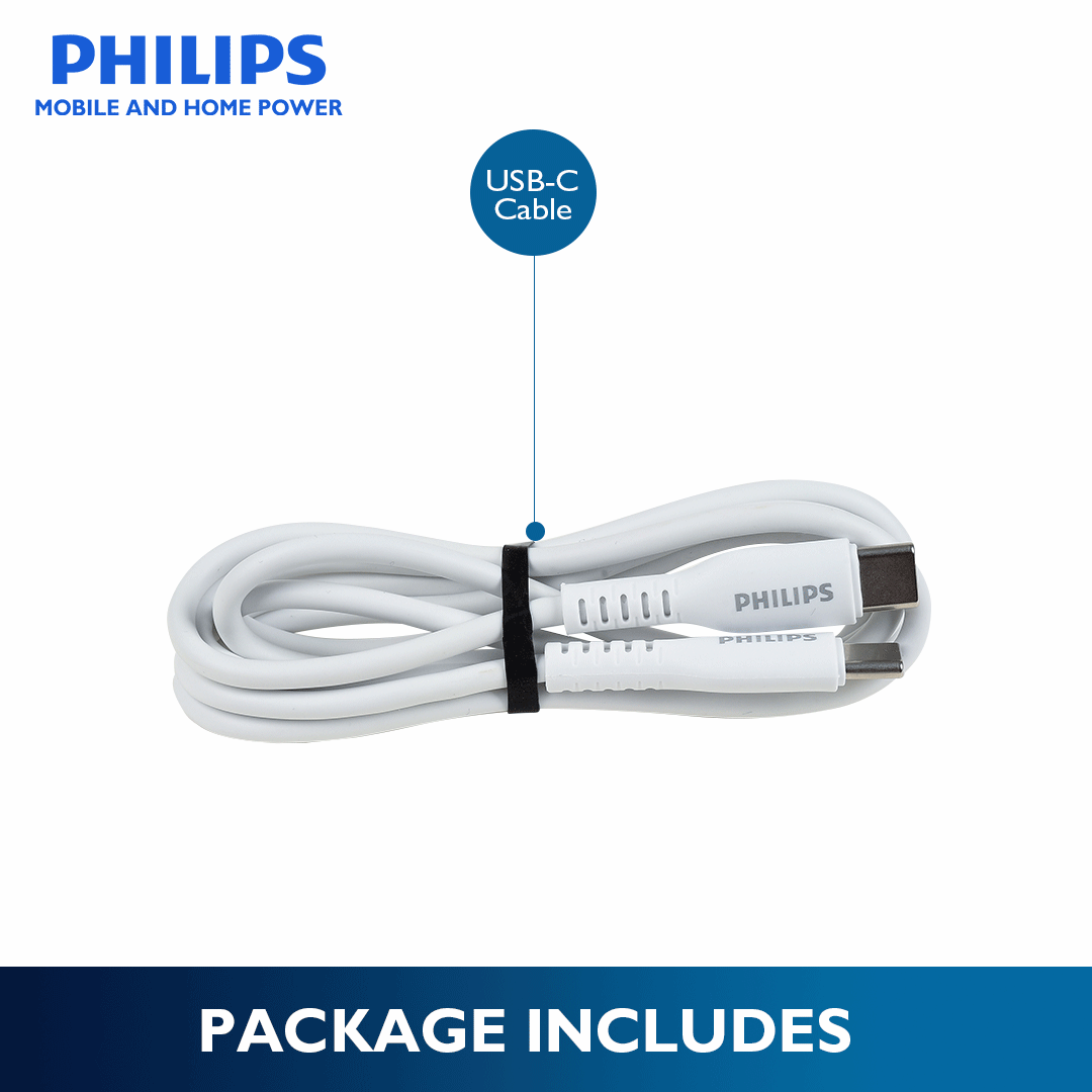 Philips 1.2 Meter 20Watts USB C to USB C Cable Fast Charging TPE-Silicon Cable