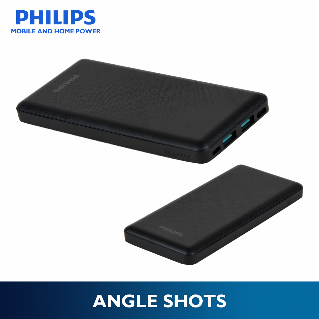 Philips Black 22.5W 10000mAh PD Fast Charger Powerbank USB-C USB-A Outputs