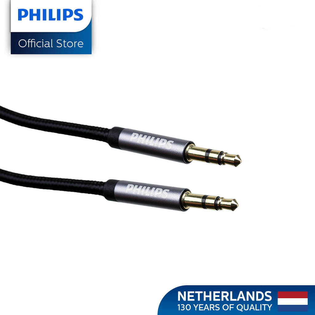 Philips 3.5mm to 3.5mm 2Meters Titanium Plated Aluminum Housing PVC Outer Cover Audio Cable