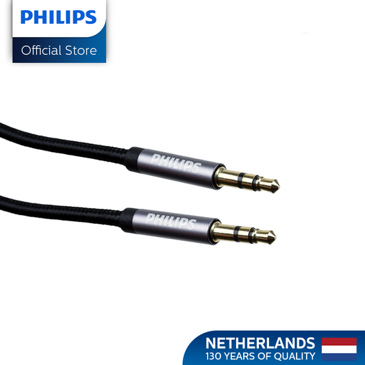 Philips 3.5mm to 3.5mm 2Meters Titanium Plated Aluminum Housing PVC Outer Cover Audio Cable