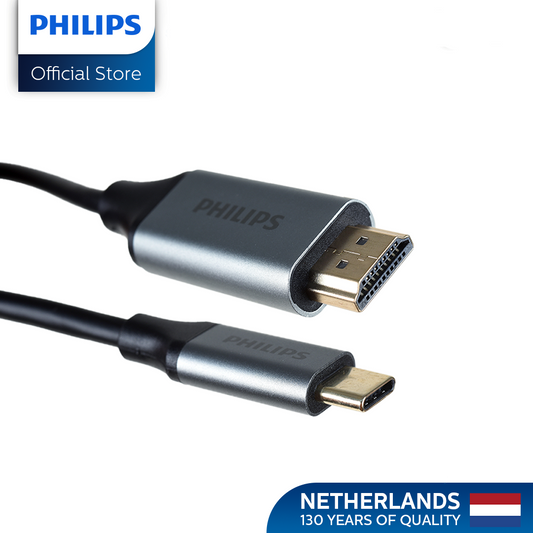Philips 1.2m 4K/60Hz USB-C to HDMI Cable Nickel Plated Copper Compatible with  MacBook Pro IPad Pro Laptop