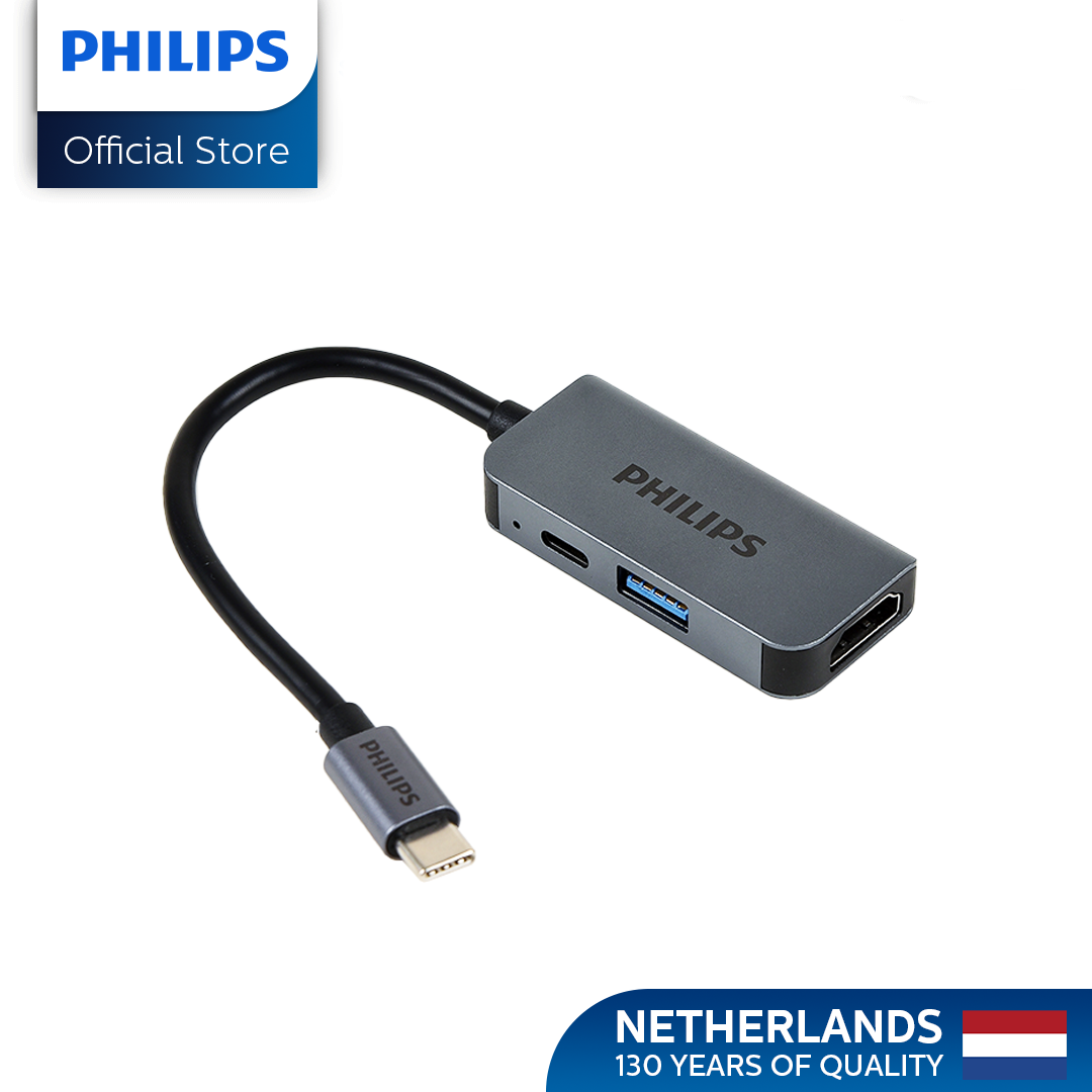 Philips HDMI 4K 0.1m 3Ports USB-C to HDTV Multifunction Adapter