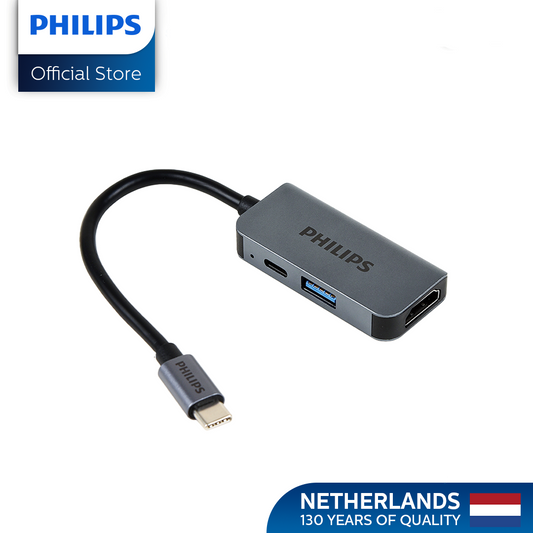 Philips HDMI 4K 0.1m 3Ports USB-C to HDTV Multifunction Adapter