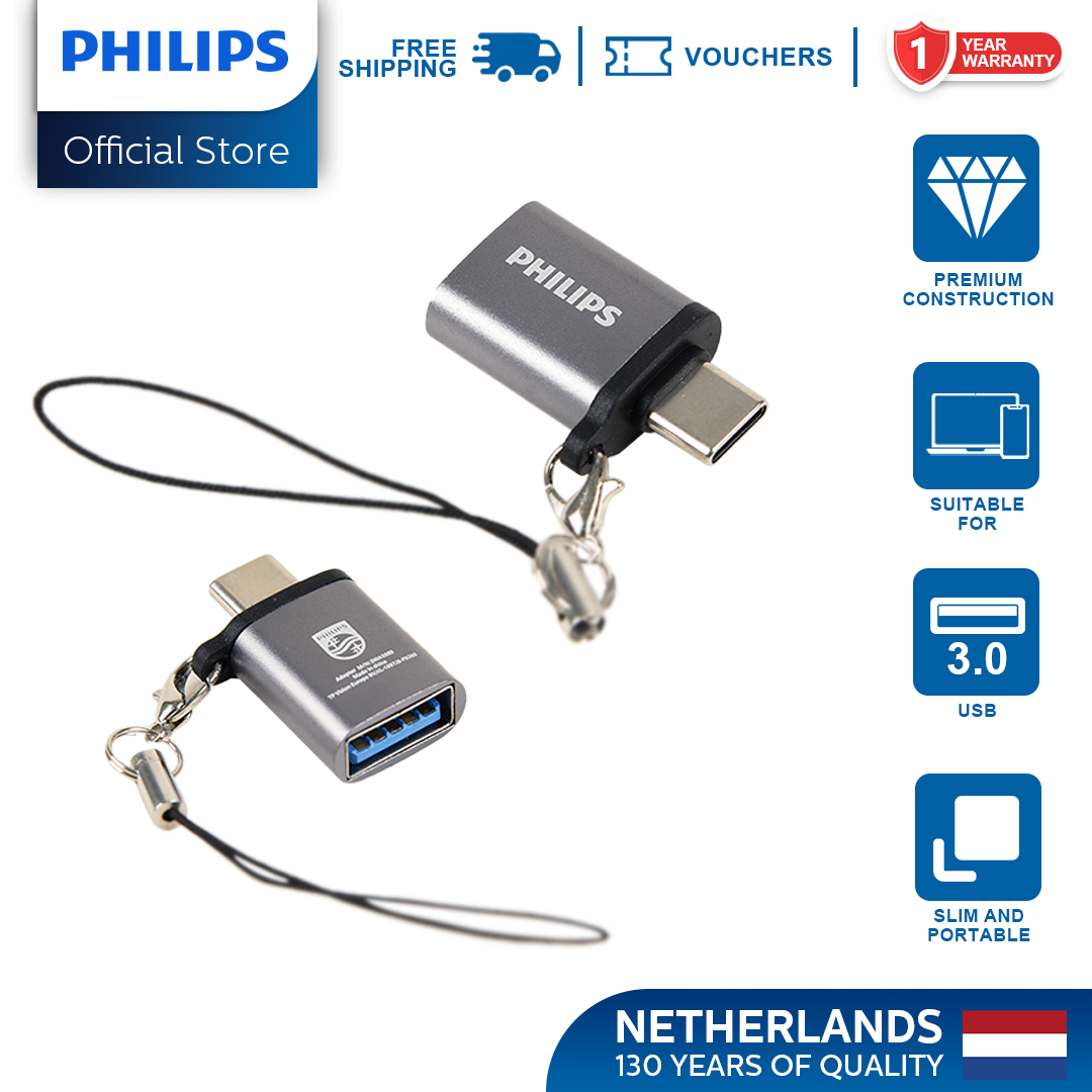 Philips 3.0 USB-A Female to USB-C Male Adapter