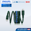 Philips Teal PD 100W 1m USB-C to USB-C Magnetic Nylon Braided Cable Fast Charging Cord