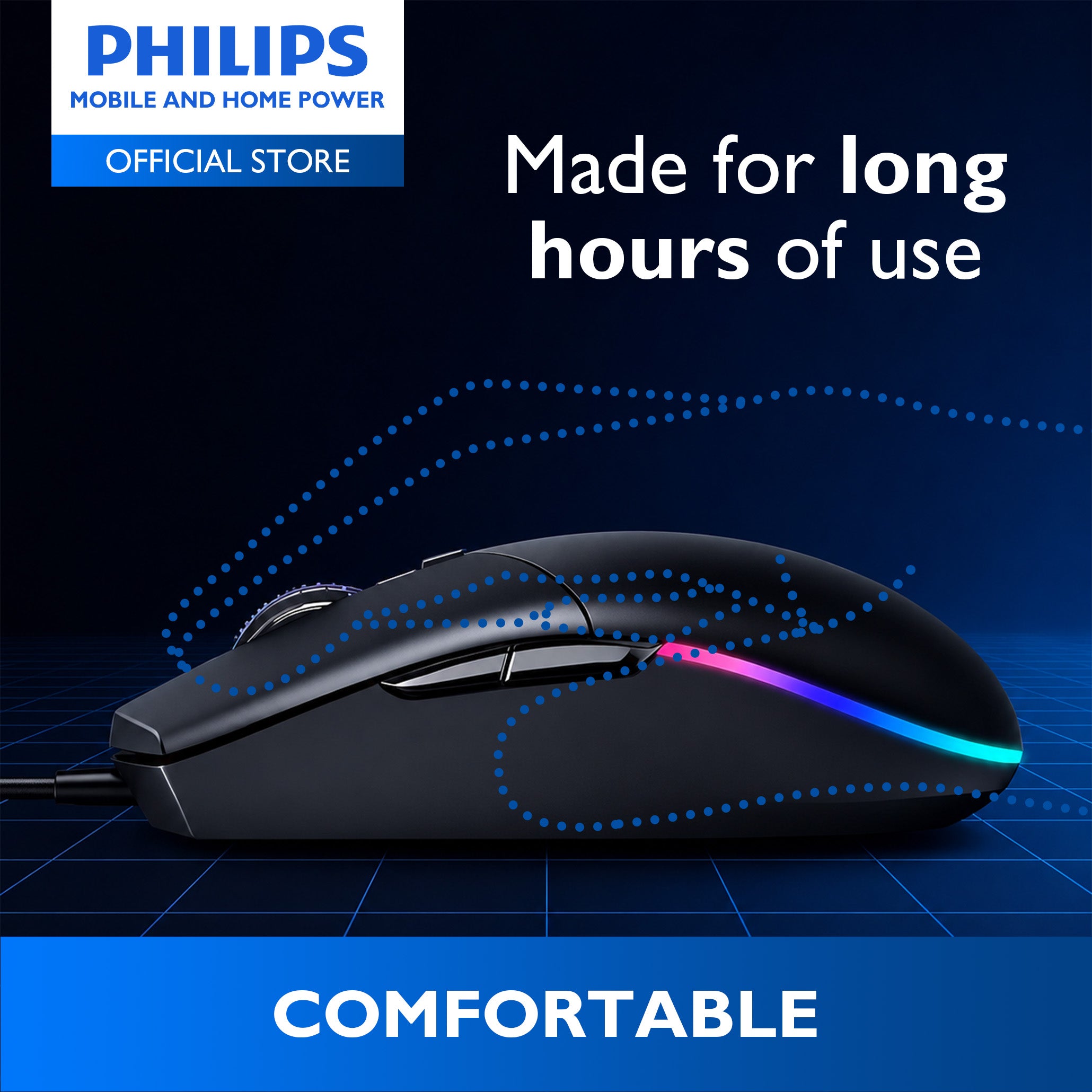 Philips Wired Gaming Mouse Momentum 3000 6400 DPI, RGB Backlight 6 Buttons