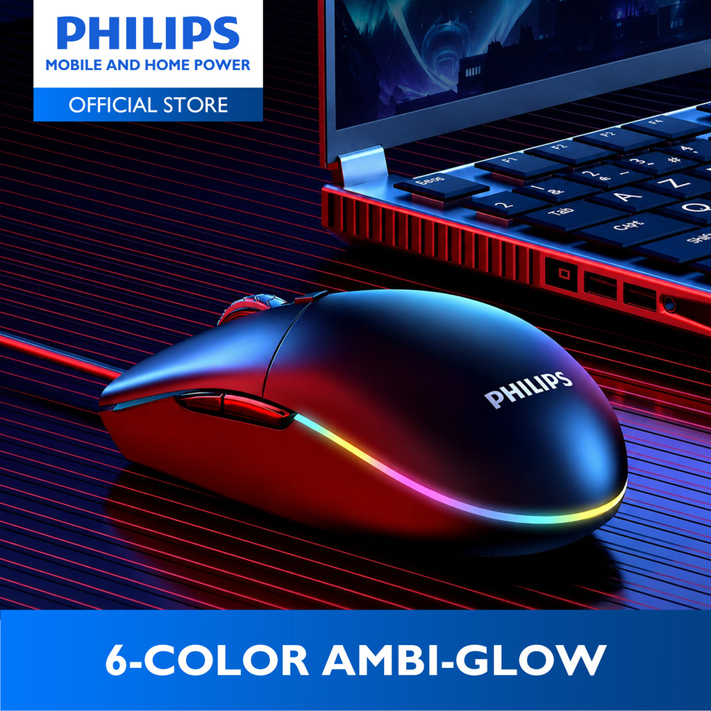 Philips Wired Gaming Mouse Momentum 3000 6400 DPI, RGB Backlight 6 Buttons