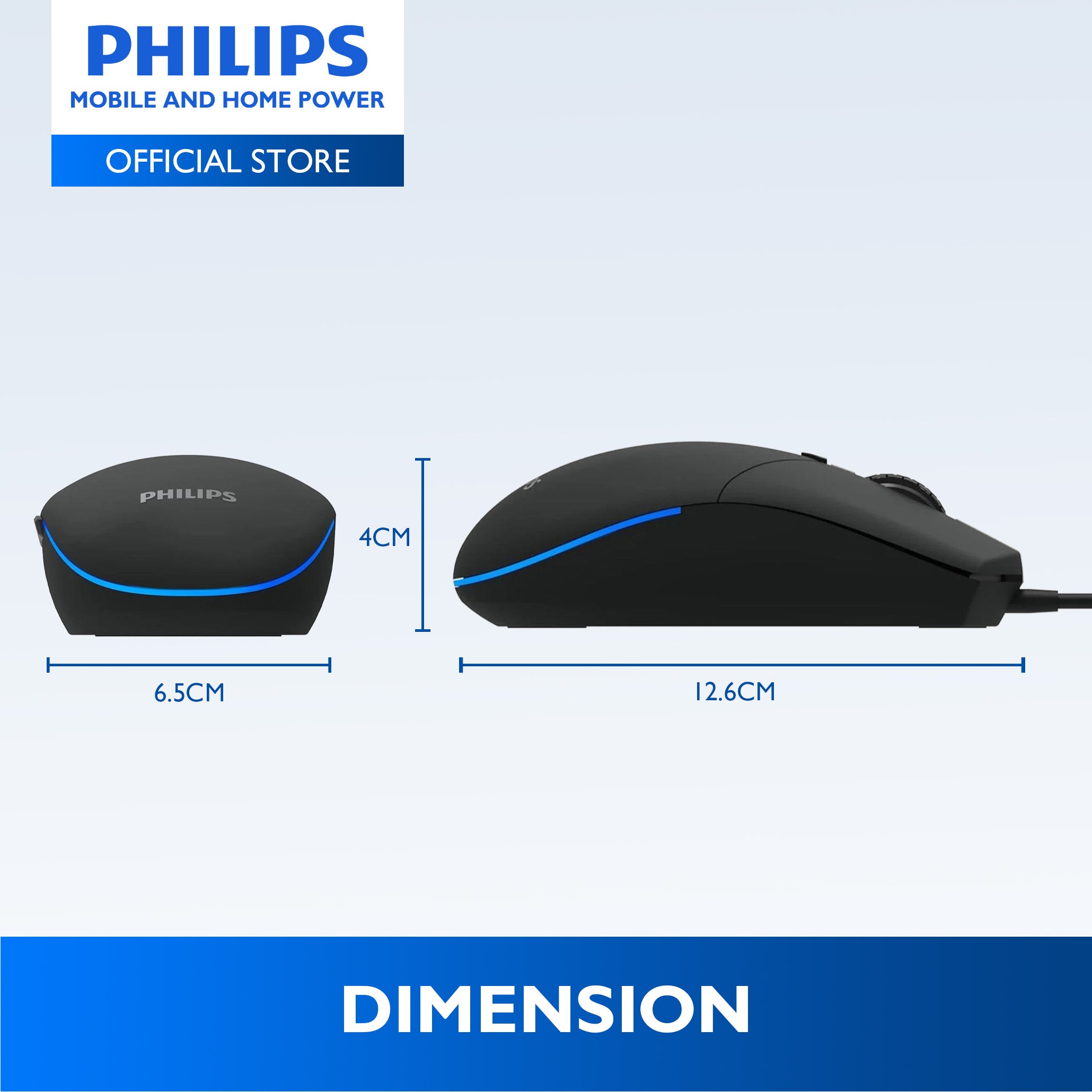 Philips Wired Gaming Mouse Momentum 3000 6400 DPI, RGB Backlight 6 Buttons